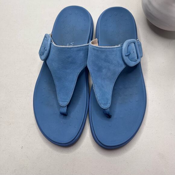 Vionic Activate RX Suede Flip Flop Platform Sandal Blue Women's 11 M - Picture 5 of 9